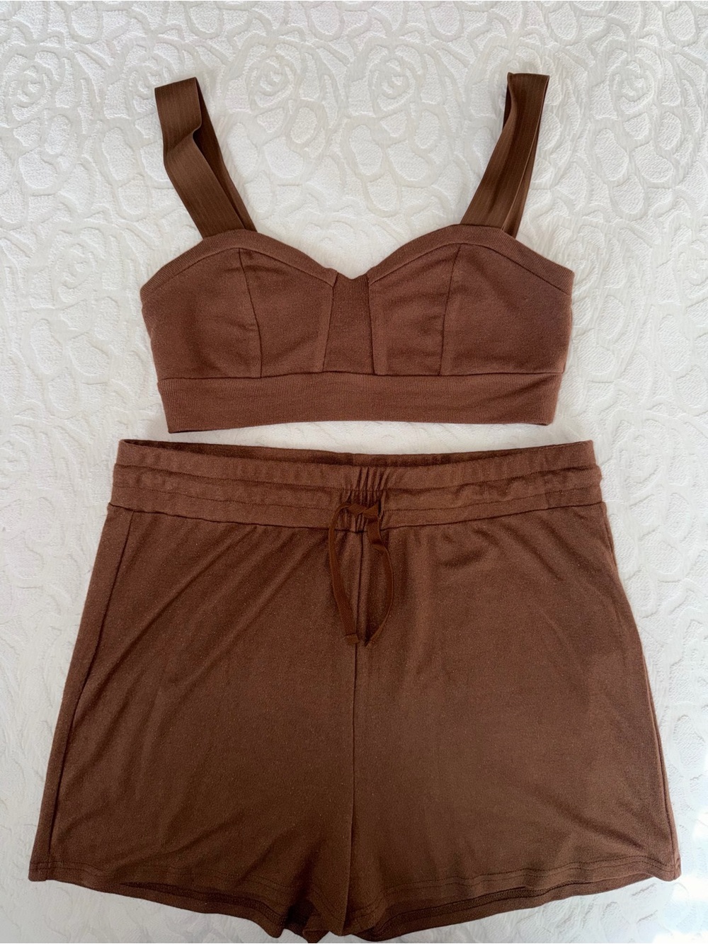 Anthropologie Dolan Left Coast Lounge Corseted Crop top & Shorts  Lounge Set